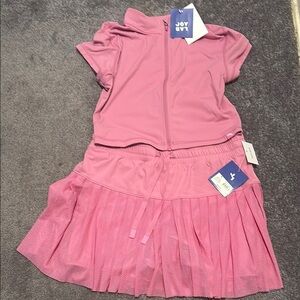 JoyLab Mauve Zip-Up Top and Skirt Set